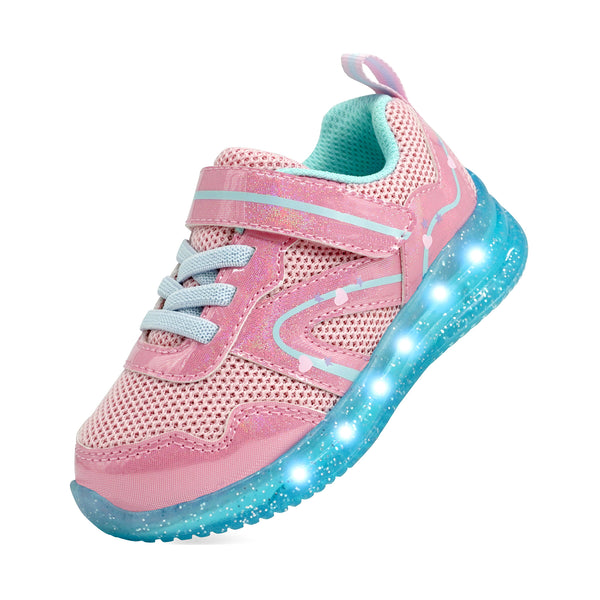 YESKIS Toddler Girls Light Up Shoes Pink