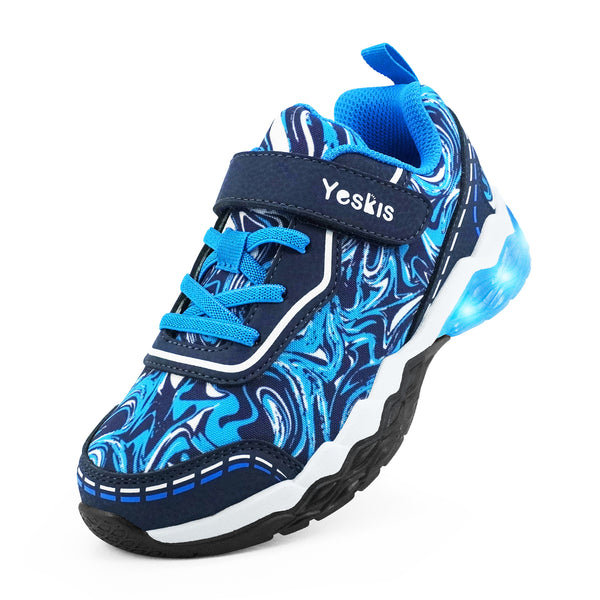 YESKIS Camoio Boys Comfortable Light Up Sneakers Blue