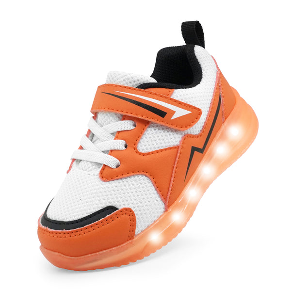 YESKIS Toddler Boys Light Up Shoes Orange