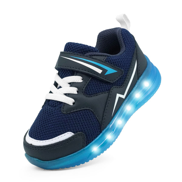 YESKIS Toddler Boys Light Up Shoes Navy