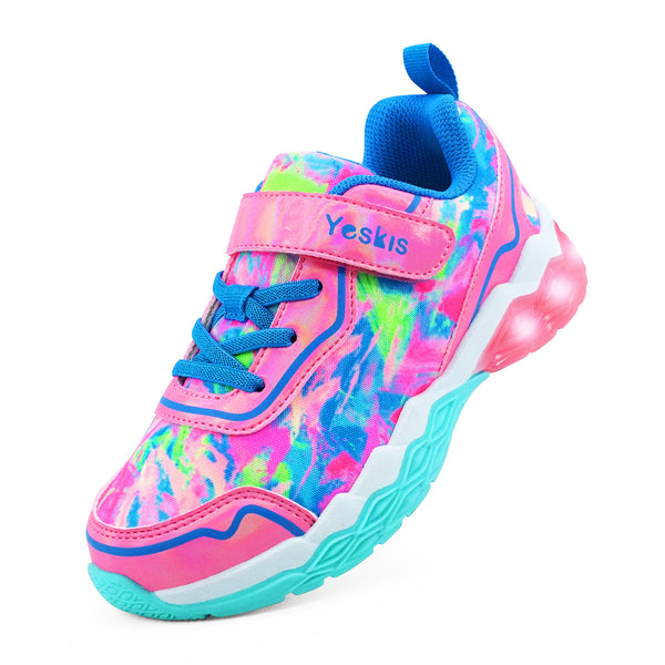 YESKIS Pinkster Girls Lightweight Light Up Sneakers Pink