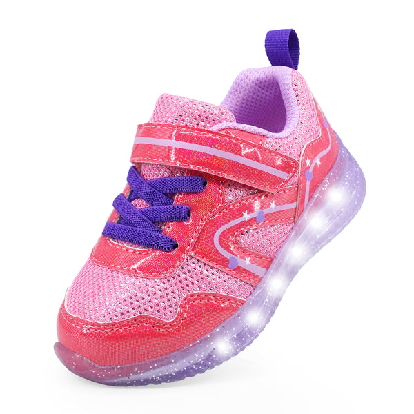 YESKIS Toddler Girls Light Up Shoes Red