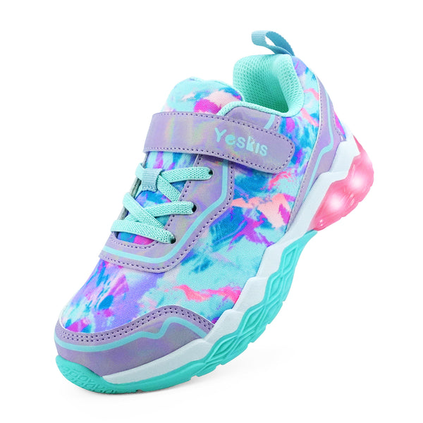 YESKIS Pinkster Girls Lightweight Light Up Sneakers Purple