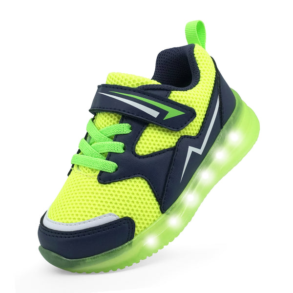 YESKIS Toddler Boys Light Up Shoes Green