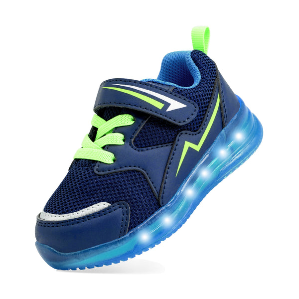 YESKIS Toddler Boys Light Up Shoes Dark Blue