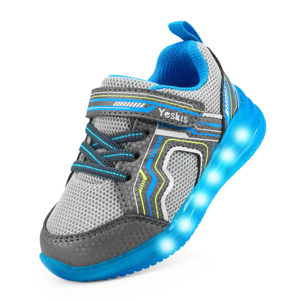 YESKIS Metaka Light Up Shoes for Boy Grey